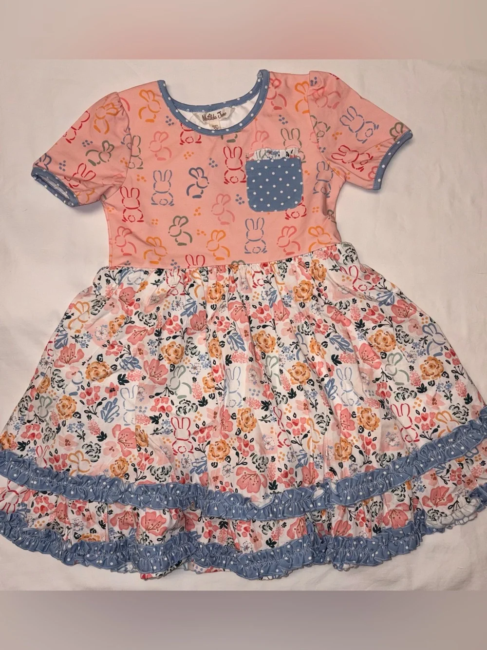 Matilda Jane Hippity Hop Garden Ruffle Dress sz 6 NWT